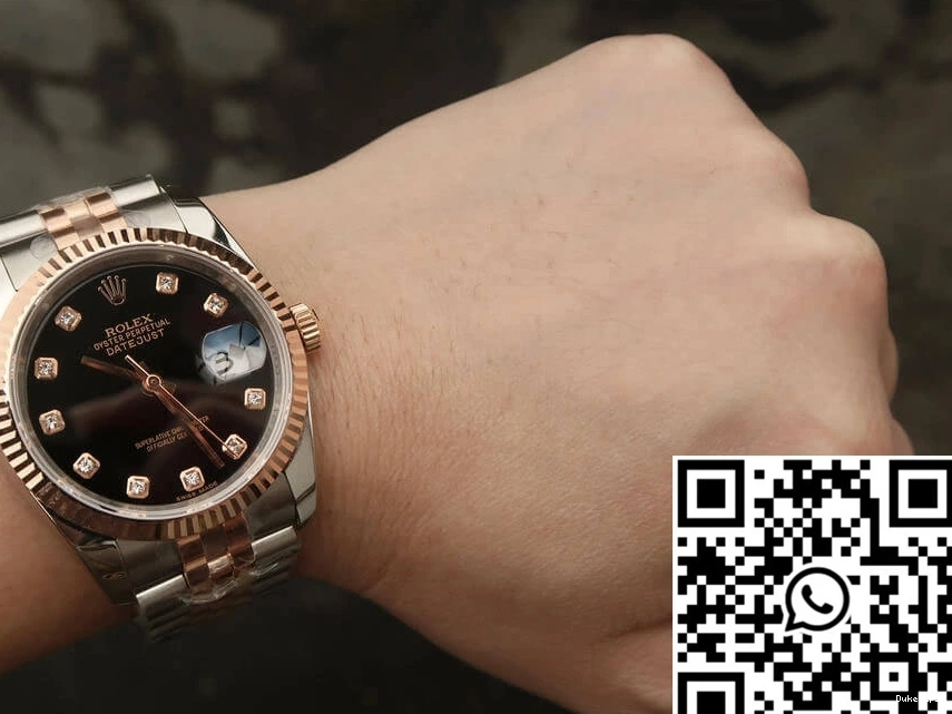 116231 Diamond Datejust Black Factory GM Rolex Dial 1129